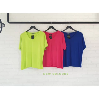 TOPSHOP​ รุ่น​T03:คอV​แขนสั้น​Oversize❤️งานป้ายTOPSHOP(ANGEL STYLE)เนื้อผ้าเรย่อน นิ่มๆเด้งๆ ผ้าทิ้งตัว ใส่สบายมากๆค่ะ🌈🌈