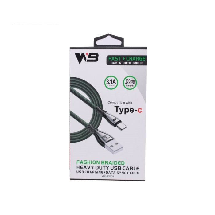 สายชาร์จ สายชาร์เร็ว WB 31A Fast Charge Cable Wb-B632 Type-c