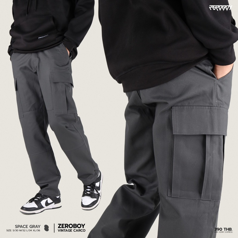 ZEROBOY -  VINTAGE CARGO PANTS กางเกงคาร์โก้ รุ่นสีพื้น