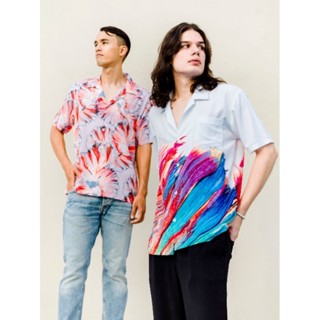 เสื้อเชิ้ตลายปลากัด , เสื้อฮาวาย , เสื้อ Unisex , เสื้อ hawaiian , hawaiian shirt