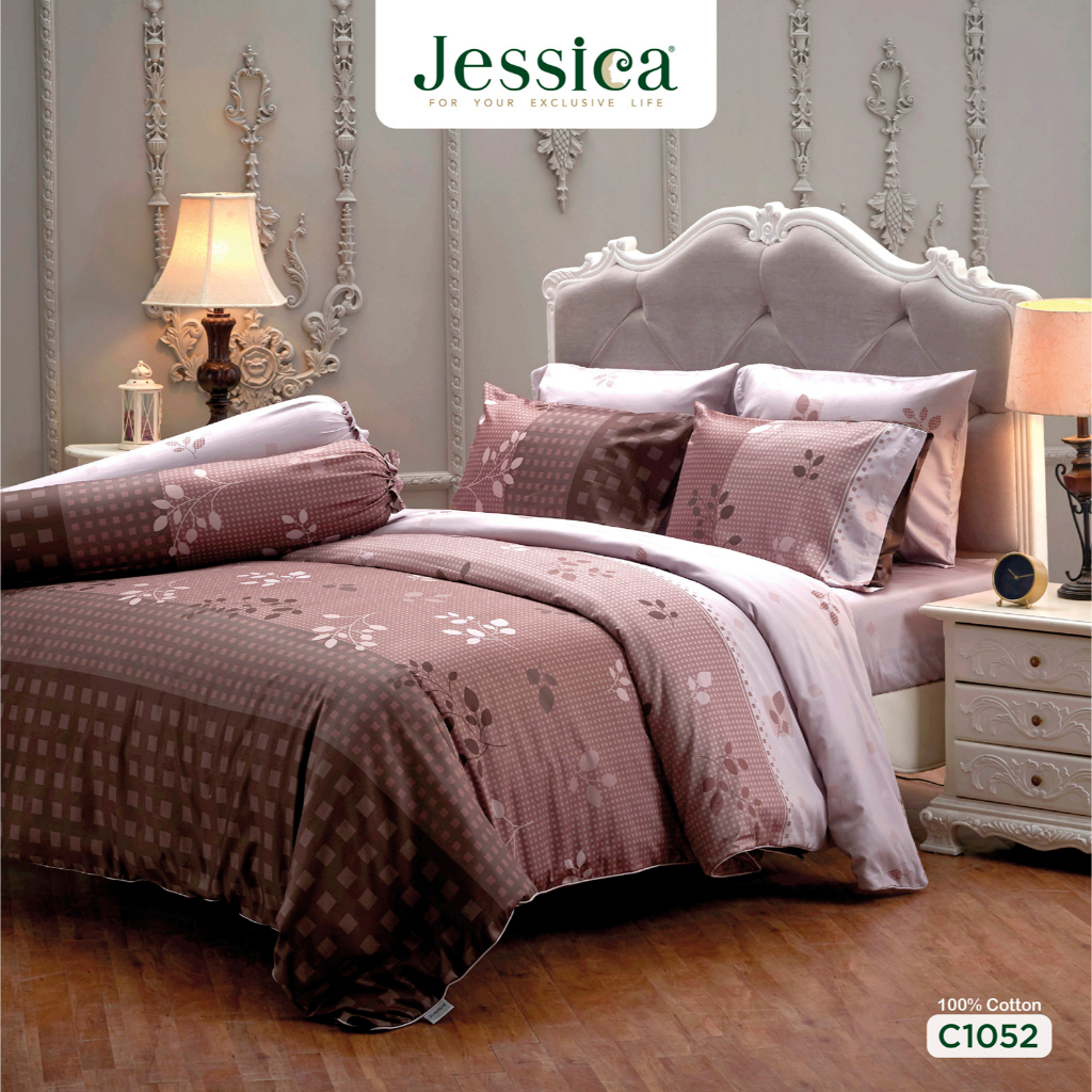 Jessica Cotton Silk Shine C1052 ชุดเครื่องนอน ผ้าปูที่นอน ผ้าห่มนวม เจสสิก้า พิมพ์ลายได้อย่างสวยงาม