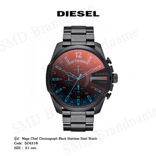 Diesel นาฬิกาข้อมือ รุ่น Mega Chief Chronograph Black Stainless Steel Watch Code: DZ4318