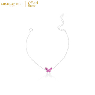 Louis Montini (Jewelry) Sterling Silver 925 Bracelet สร้อยข้อมือเงินแท้ 92.5% สร้อยข้อมือผู้หญิง รูป butterfly – LJBL05