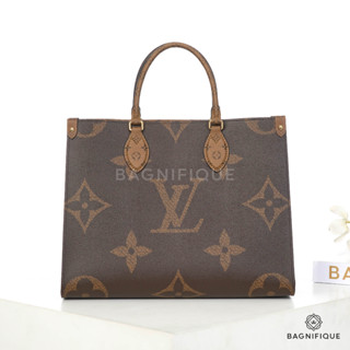 NEW LOUIS VUITTON ON THE GO MM REVERSE GIANT MONOGRAM CANVAS GHW MICROCHIP