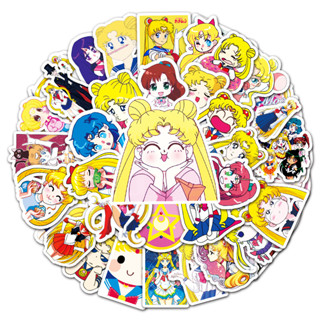 💥พร้อมส่ง💥Sailor Moon เซเลอร์มูน 50 แผ่น พีวีซี กันน้ำ สติ๊กเกอร์ Sticker Japan anime