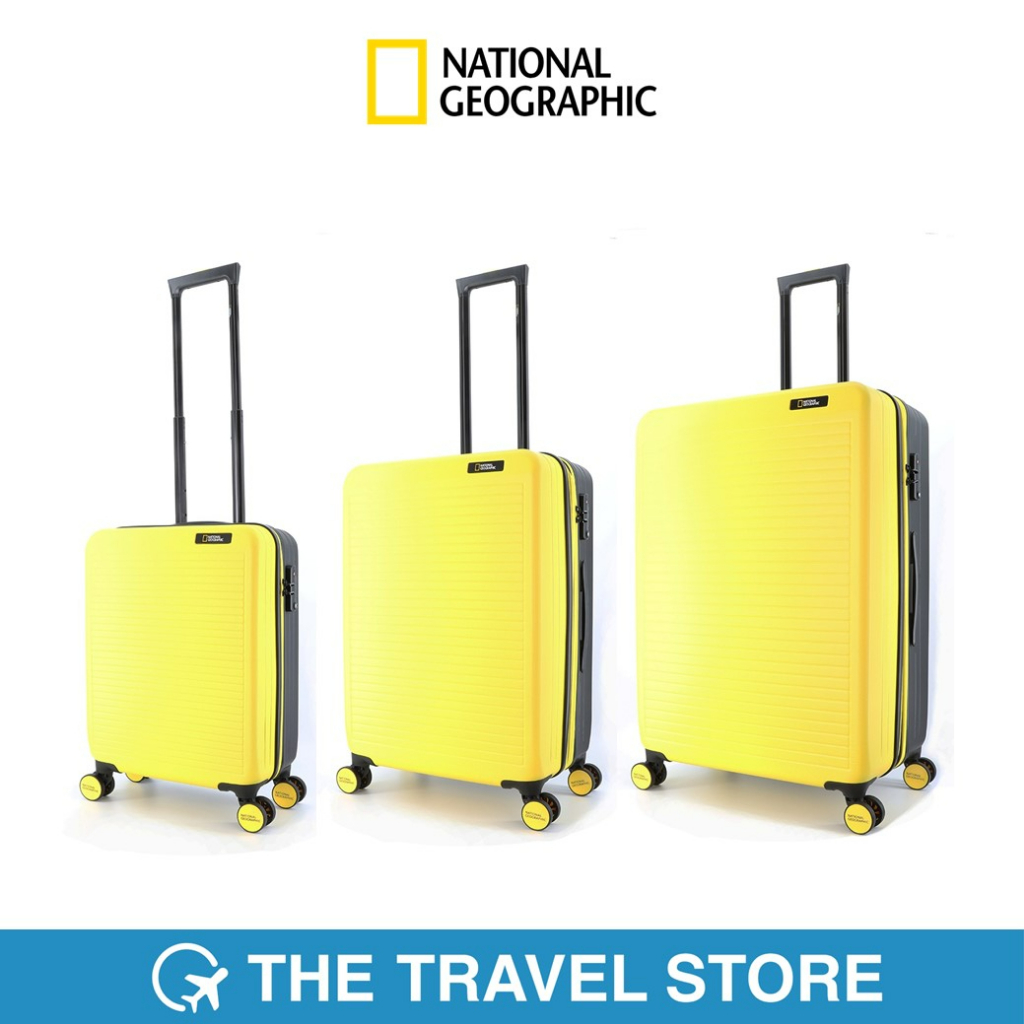 NATIONAL GEOGRAPHIC Pulse Hardcase Luggage S20, M24, L28 - Yellow/Black (3 years warranty) กระเป๋าเดินทาง กระเป๋าลาก
