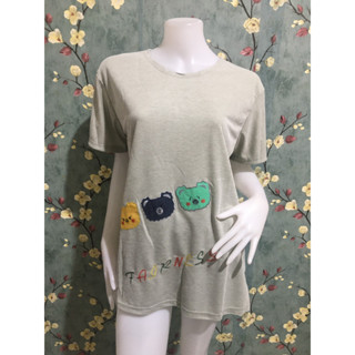 เสื้อยืด เสื้อผ้าผู้หญิง เสื้อสาวไซร์ใหญ่ รอบอกฟรีไซร์48-50นิ้ว เสื้อสาวอวบ เสื้อผ้าแฟชั่น รุ่น9182-น้องหมู