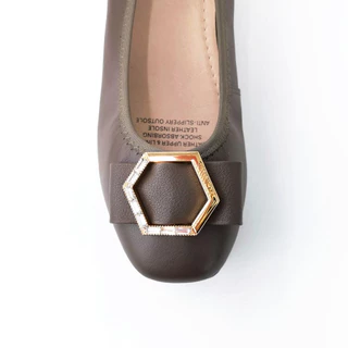 ST.JAMES รองเท้าคัทชู หนังแท้ ส้น 3.8 CM. รุ่น OXFORD สี D.KHAKI