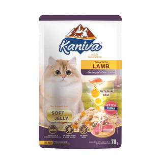 Kaniva Wet Food Jelly 70 g. อาหารเปียกแมวทุกสายพันธุ์ ยกลัง 48ซอง