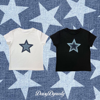 DAISYDYNASTY |  PRE-ORDER STAR DENIM BABY TEE (ดาวยีนส์รุ่ย)