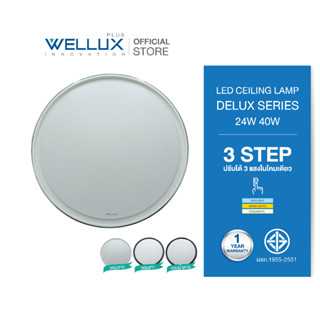 WELLUX โคมไฟเพดานติดลอย 3 แสง 24W 40W LED CEILING LAMP 3 STEP รุ่น DELUX SERIES