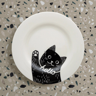 Hello Cat  - KAV Plate จานเซรามิค