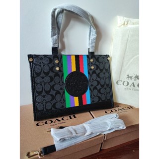 กระเป๋าสะพายข้าง coach tote ช๊อปปิ้ง 30 cm สีดำ