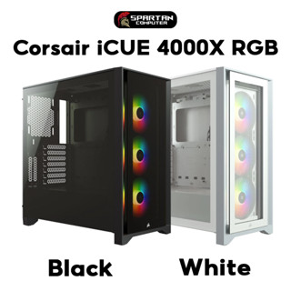 CASE (เคส) CORSAIR iCUE 4000X RGB TEMPERED GLASS (BLACK / WHITE)