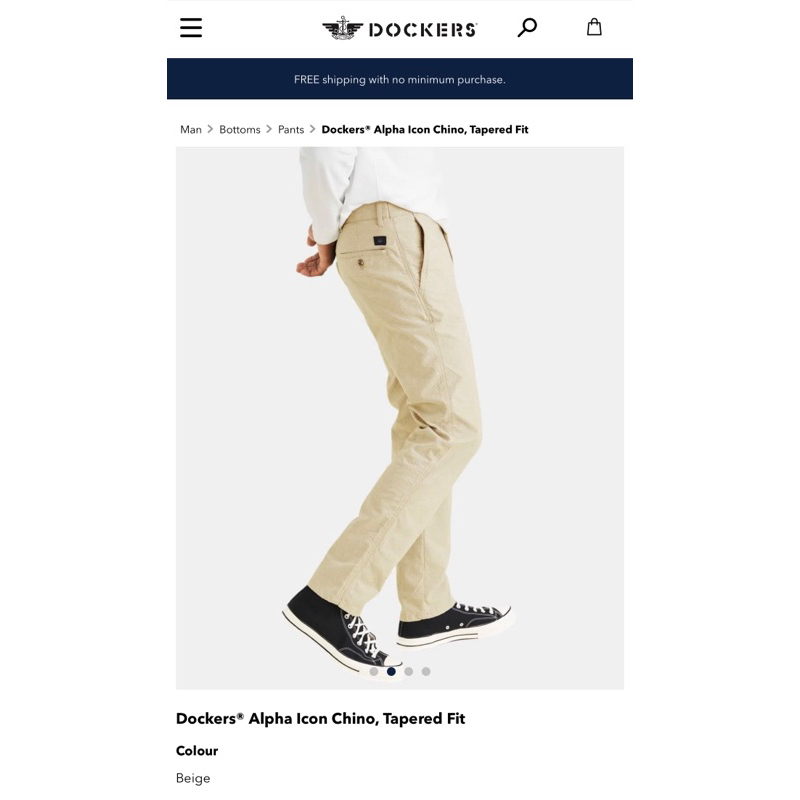 Dockers® Alpha Icon Chino, Tapered Fit กางเกงลูกฟูก ผู้ชาย ด็อกเกอรื สีเบจ