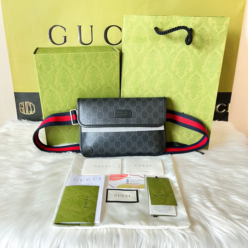 Gucci GG Supreme Black belt bag (Y.22)🖤