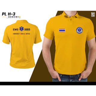 เสื้อโปโลกู้ชีพกู้ภัย 1669 EMS งานปัก PL H-3