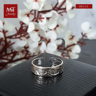 MT แหวนนิ้วเท้าเงินแท้  รูปเท้า งานรมดำ Solid 925 Sterling Silver Toe Ring (str113)  MT Jewelry มณีธารา