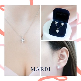 Mardi Jewelry สร้อยคอ ต่างหูเงินแท้925 สร้อยคอรูปหัวใจ Royal Heart Earrings Necklace