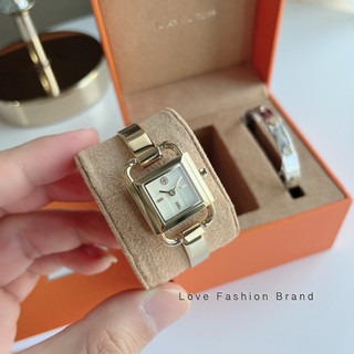 👑ผ่อน0%~แท้100%👑 นาฬิกาข้อมือ NEW! TORY BURCH PHIPPS Gold Tone Stainless Steel Bracelet Watch 22mm TBW7257