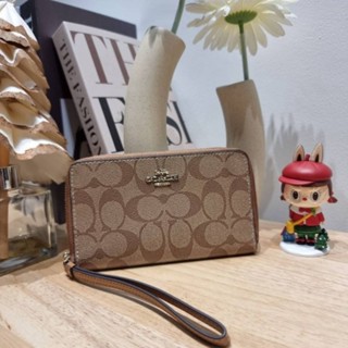 COACH F57468 PHONE WALLET IN SIGNATURE COATED CANVAS