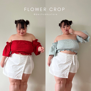 “Flower crop” เกาะอกปาดไหล่ดีไซน์ใหม่ไม่ซ้ำ เกาะอกตรีมตรุษจีน ชุดตรุษจีนไซด์ใหญ่ เสื้อตรุษจีนสาวอวบ