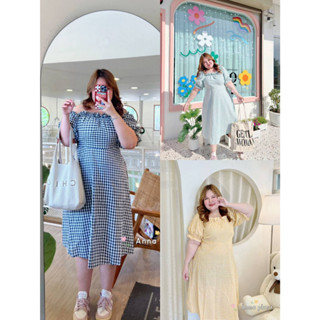 🎈Plussize เดรสคนอ้วน🎈 อก40-50  เอว34-42 สะโพก 58 ยาว40