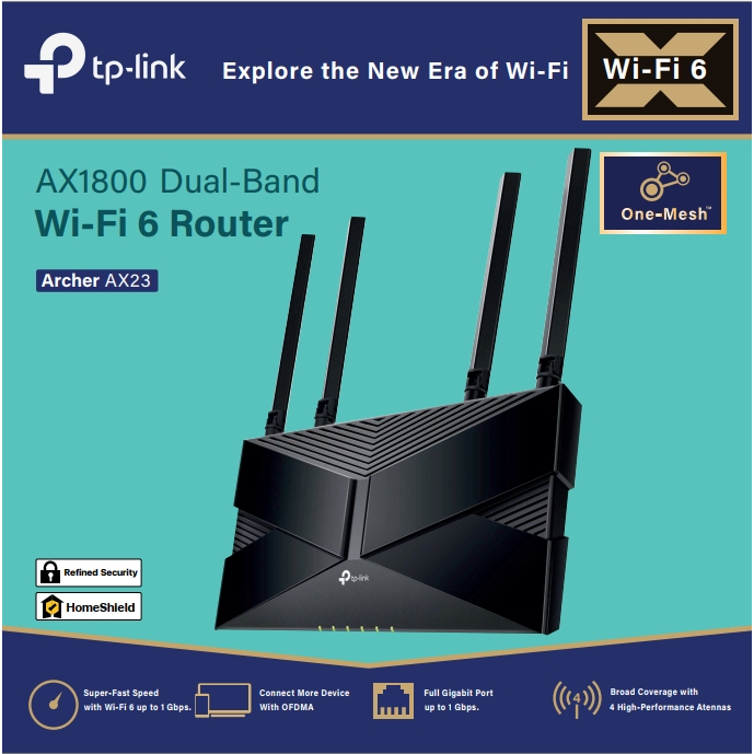 TP-LINK Archer AX23 AX1800 Dual-Band Wi-Fi 6 Router