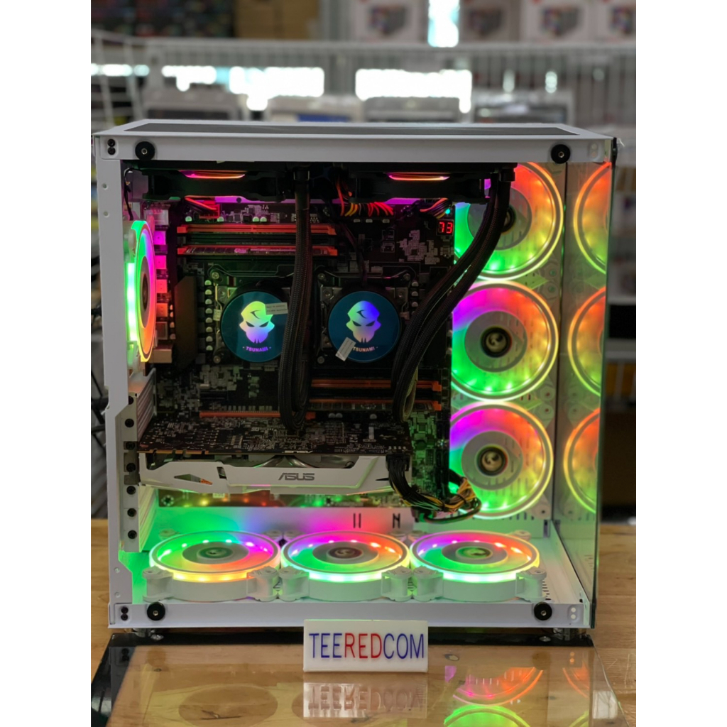 คอมประกอบ ตัดต่อ ปล่อยบอท 2 CPU intel xeon E5 2680V4 X2 28c/56t /Ram ecc 16-128gb ECC DDR4/Vga4-8G/S