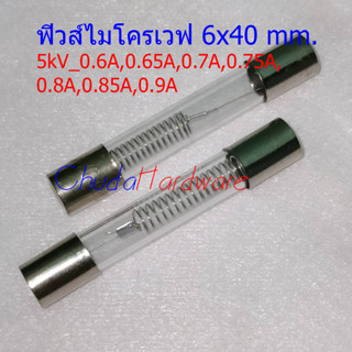 ฟิวส์ ไมโครเวฟ สาย กระบอกฟิวส์ Microwave Fuse 6x40mm 5kV 0.6A 0.65A 0.7A 0.75A 0.8A 0.85A 0.9A 1A #ฟิวส์ MW (1 ตัว)