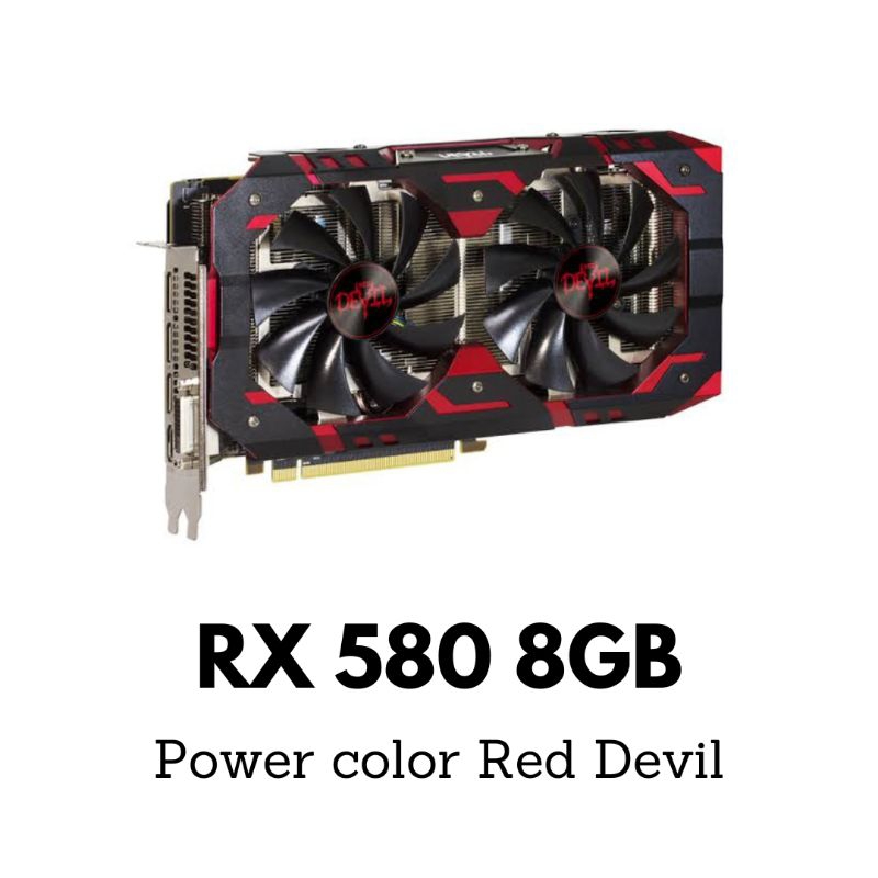 การ์ดจอ Rx580 8gb Radeon Rx 580 8GB Power color Red devil มีไฟ Rgb