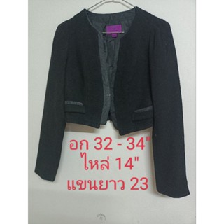 สูทมือ 2 คอเปลือย สีดำ ไซร์ s , m