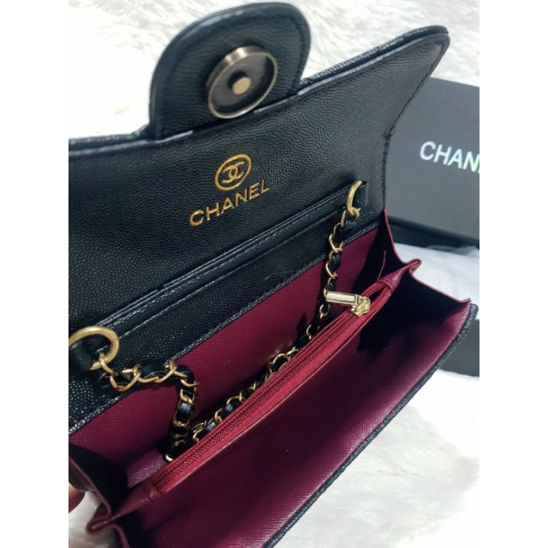 CHANEL FLAP FONG WALLET WITH CHAIN