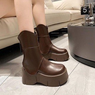 รองเท้าบูท มี2แบบ บูทสั้น บูทยาว บูทแฟชั่น บูทเสริมส้น สูง8cm size34-39 ♥️พรีออเดอร์
