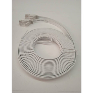 CableLanUTP cat6 10 เมตร สายแลนด์ สายพ่วงเน็ต แบบแบนสำเร็จเข้าหัวแล้ว รองรับ100/1000 แบบจิกบิท สายหนาเส้นใหญ่สัญญานดีแข็