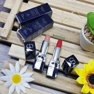 Dior Rouge Dior Couture Colour Lipstick Floral Lip Care Long Wear 1.5g สี 999 &amp; 100 ลิปสติก