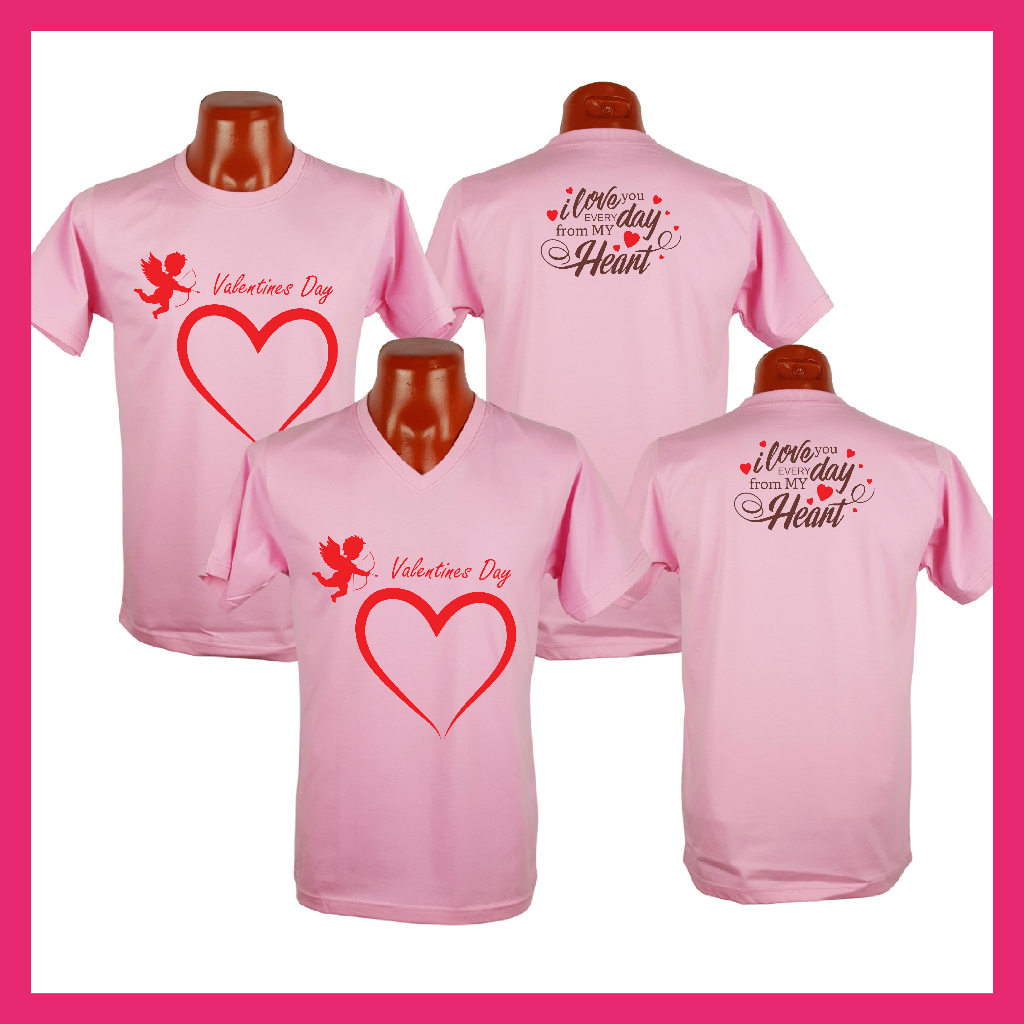เสื้อยืด วันวาเลนไทน์ Valentine วันแห่งความรัก เสื้อสีชมพู คู่รัก เนื้อผ้า Cotton ท้ 100%