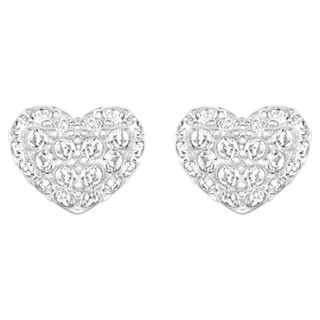 (พร้อมส่ง)*New*Swarovski Heart stud earrings Heart, White, Rhodium plated