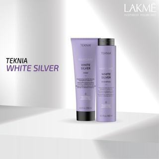 LAKME WHITE SILVER 250 300 ML.แชมพูม่วง และ มาส์กผมม่วง ลดส้ม เหลืองในเส้นผม ให้สีเทา สีหม่น อยู่นาน