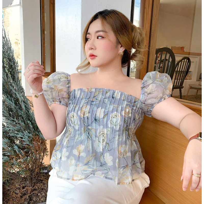 ส่งต่อ เสื้อปาดไหล่ สาวอวบ แขนบอลลูน lalamer_c