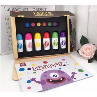 🟣Dot Painting🔴 สีแท่งใหญ่ แบรนด์ MOBEE  จับถนัดมือ ฝึกกล้ามเนื้อมือมัดเล็ก ปลอดภัย ศิลปะ