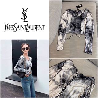 เสื้อแขนยาวลายสีมัดย้อมสีดำ YSL