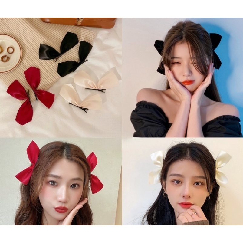 พร้อมส่งจากไทย กิ๊บโบว์จีซู เป็นคู่ กิ้บโบว์ติดผมแบบเกาหลี2 ชิ้น