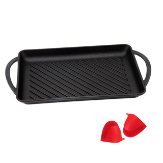 Cast-Iron skillets Grill Pan with Raised Seared Lines, Non-Stick Pan for Stove Tops, Perfect for Steak, Cast-Iron pan