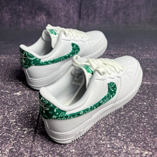 ของแท้ 100 %Nike Air Force 1 07 Essential "Green Paisley" สีขาวสีเขียว