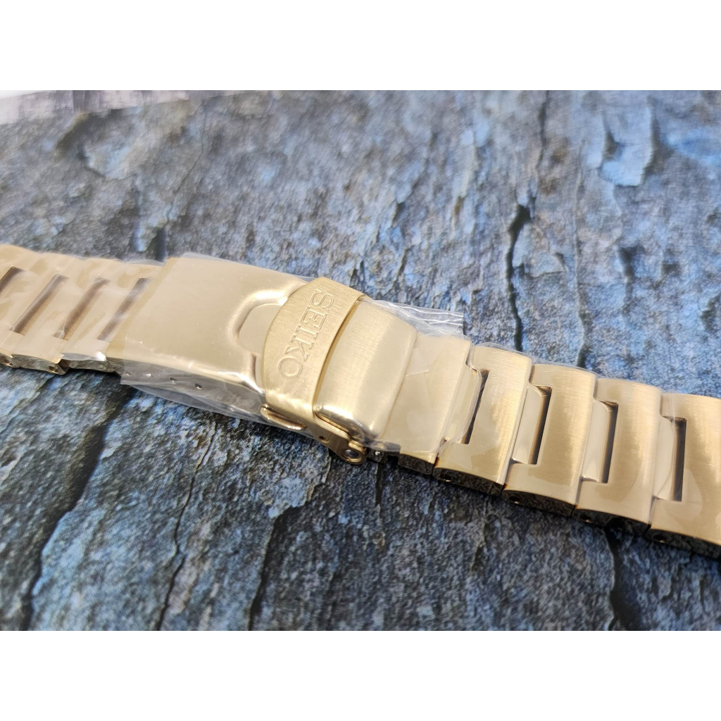 Nos Bracelet for Seiko SARB048 - 6R15 Gold Color Trek Land Monster Watch Band