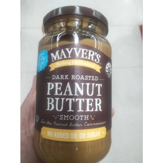 Mayvers Dark Roasted Peanut Butterสำหรับทาขนมปัง 375g ราคาพิเศษ