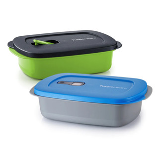 กระปุกข้าวอุ่นในไมโครเวฟได้ Tupperware รุ่น CrystalWave Rectangular 1L