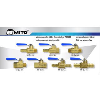 MITO บอลวาล์วลมทองเหลืองมินิ ขนาด 1/4" PT มี 5 แบบ !!! ราคาดี !!!