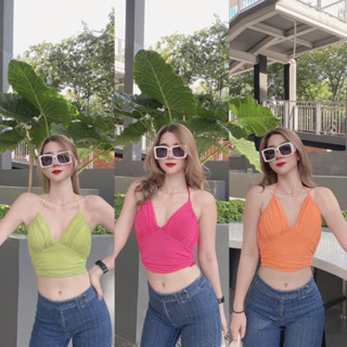 🌹The Rosie top 🌹เสื้อคล้องคอ ✨🔥 ครอปคล้องคอ สุดแซ่บห้ามพลาดดด!!! 🌶️🔥 รุ่นนี้เสริมฟองน้ำด้วยจ้าา 🌹🌹